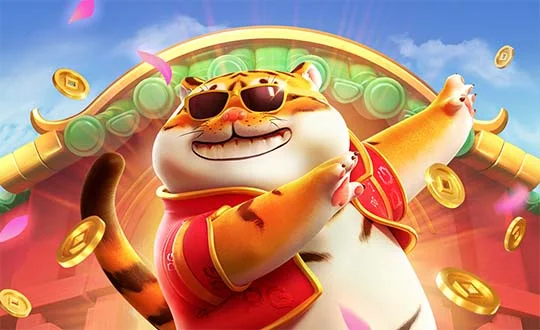 Arte oficial de Fortune Tiger com o tigre diante de um templo